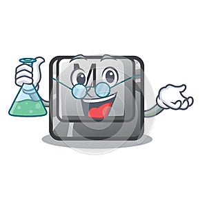 Professor button M in the character shape