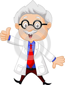 Professor cartoon giving thumb up