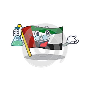 Professor flag united arab emirates isolated cartoon