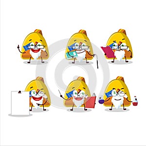 Professor school bag academic cartoon character working on laboratory