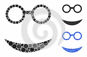 Professor smiley Composition Icon of Spheric Items