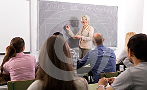 Professor teaching employees photo