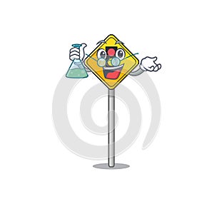 Professor traffic light ahead isolated with cartoon