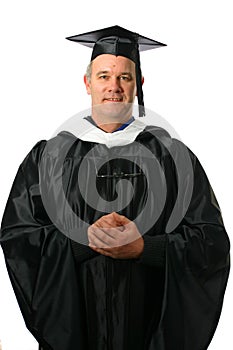 Professor with welcoming gesture photo