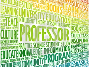 Professor word cloud collage
