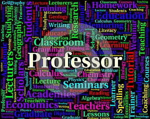 Professor Word Shows Lecturers Professors And Teaching