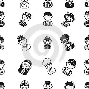 Proffesion pattern icons in black style. Big collection of proffesion vector symbol stock illustration