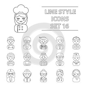 Proffesion set icons in flat style. Big collection proffesion vector symbol stock illustration