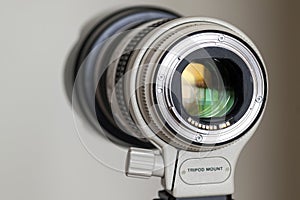 Proffesional digital camera white zoom telephoto lens