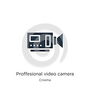 Proffesional video camera icon vector. Trendy flat proffesional video camera icon from cinema collection isolated on white