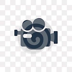 Proffesional Video Camera vector icon isolated on transparent ba photo