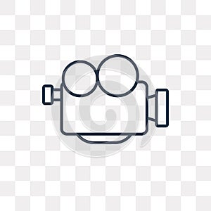 Proffesional Video Camera vector icon isolated on transparent ba