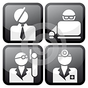 Proffesional at work icon set