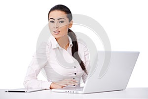 Proffesional worker sitting in front of compurer