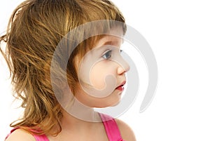 Profile of an adorable caucasian girl