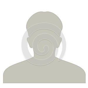 Profile anonymous face icon. Gray silhouette person. Male default avatar. Photo placeholder. on white