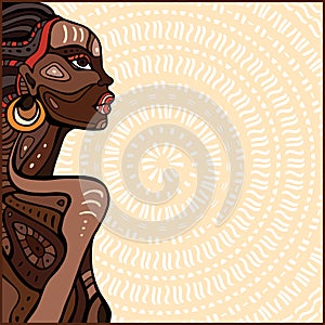 Profile of beautiful African woman