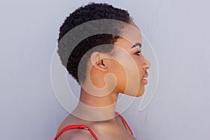 Profile beautiful young african american woman