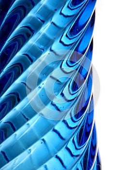 Profile of a blue glass vase