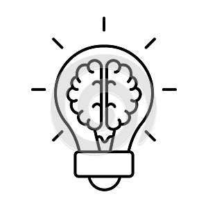 profile brain idea bulb icon