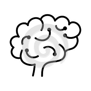 profile brain lineal icon