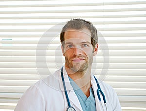 Profile of Caucasian physician