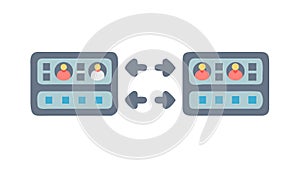 Profile Data Exchange: User Information Transfer, vector design Generative AI