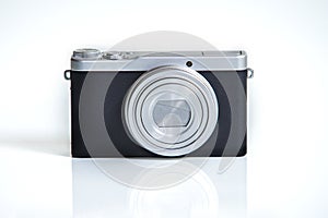 Digital compact camera isolated on white background