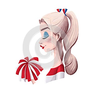 Profile of a girl cheerleader