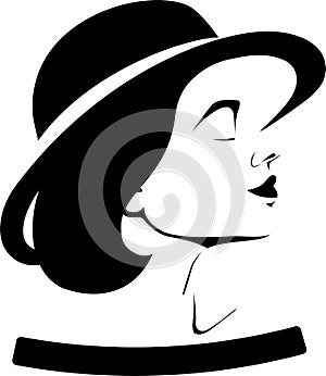 Profile of a girl in a hat