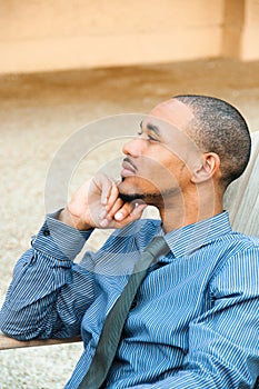 Profile Handsome Black American Man photo