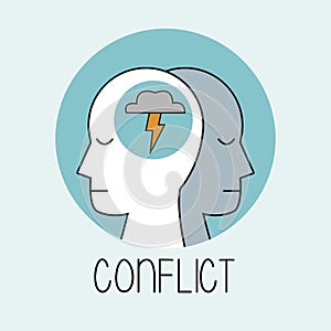 Profil člověk hlava konflikt 