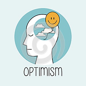 Profile human head optimism