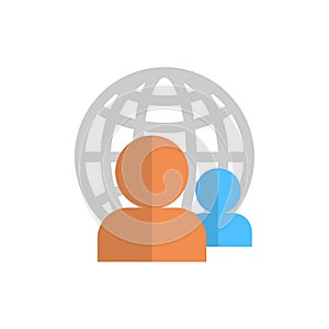 Profile Icon Over World Globe Group User Member Avatar