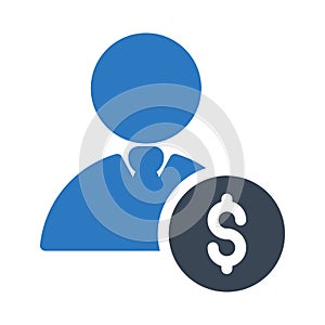 Profile vector glyph color  icon