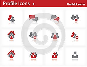 Profile icons set - Firebrick Series