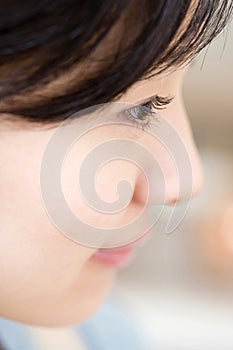 Profile of Japanese woman