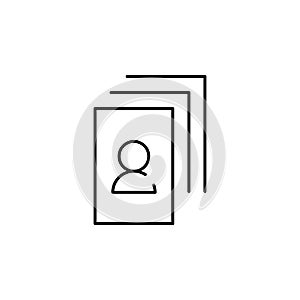 profile, person, identity icon. Element of business start up icon for mobile concept and web apps. Thin line profile, person,