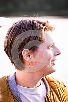 Profile Portrait of Androgynous Individual in Natural Light