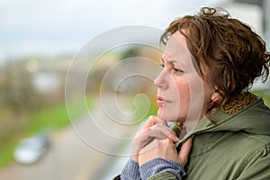 Profile portrait of an attractive Hispanic woman