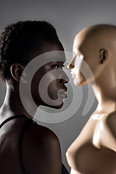 profile portrait of beautiful african american girl