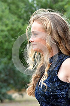 Profile portrait of a blond girl