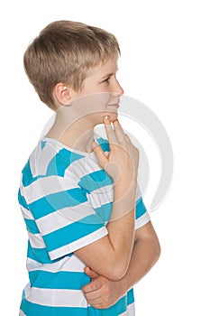 Profile portrait of a preteen boy