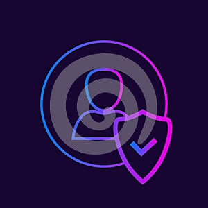 Profile privacy vector icon