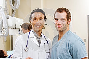 Profile of radiologist and technician