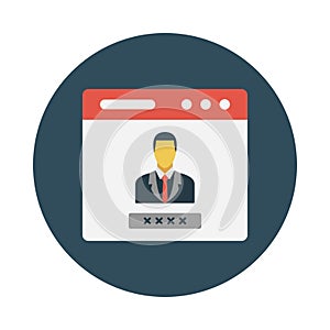 Profile sharing reception  vector flat icon