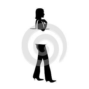 Profile shopping girl silhouette