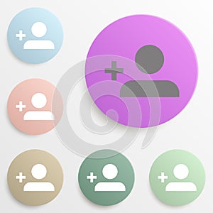 Profile. Simple Sign Of Add Person Button badge color set. Simple glyph, flat vector of web icons for ui and ux, website or mobile