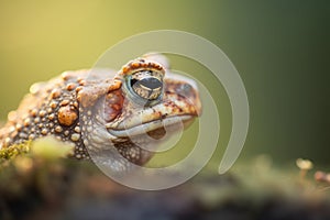 profile of a toad in soft dappled shade