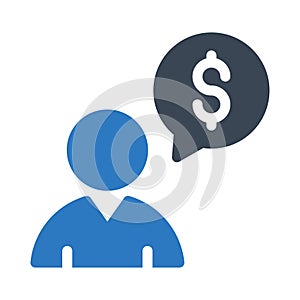 Profile vector glyph color  icon